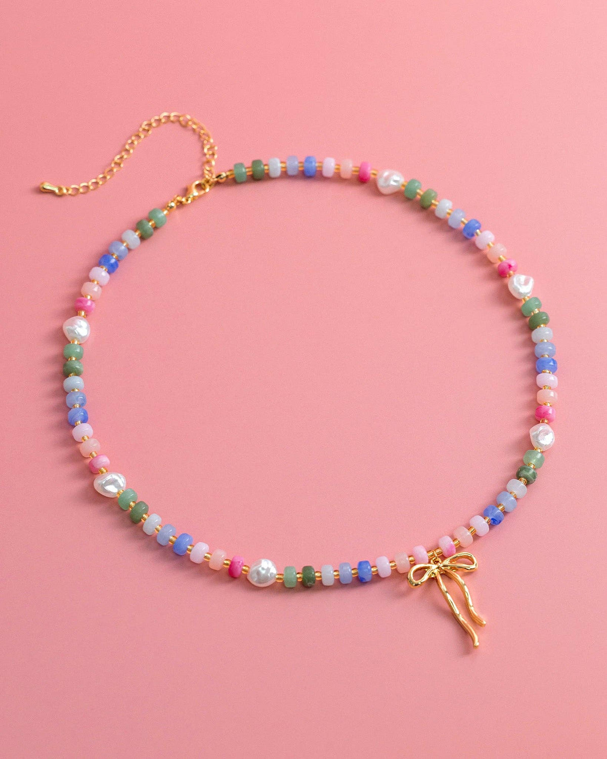 Coquette Bead Pearl Necklace