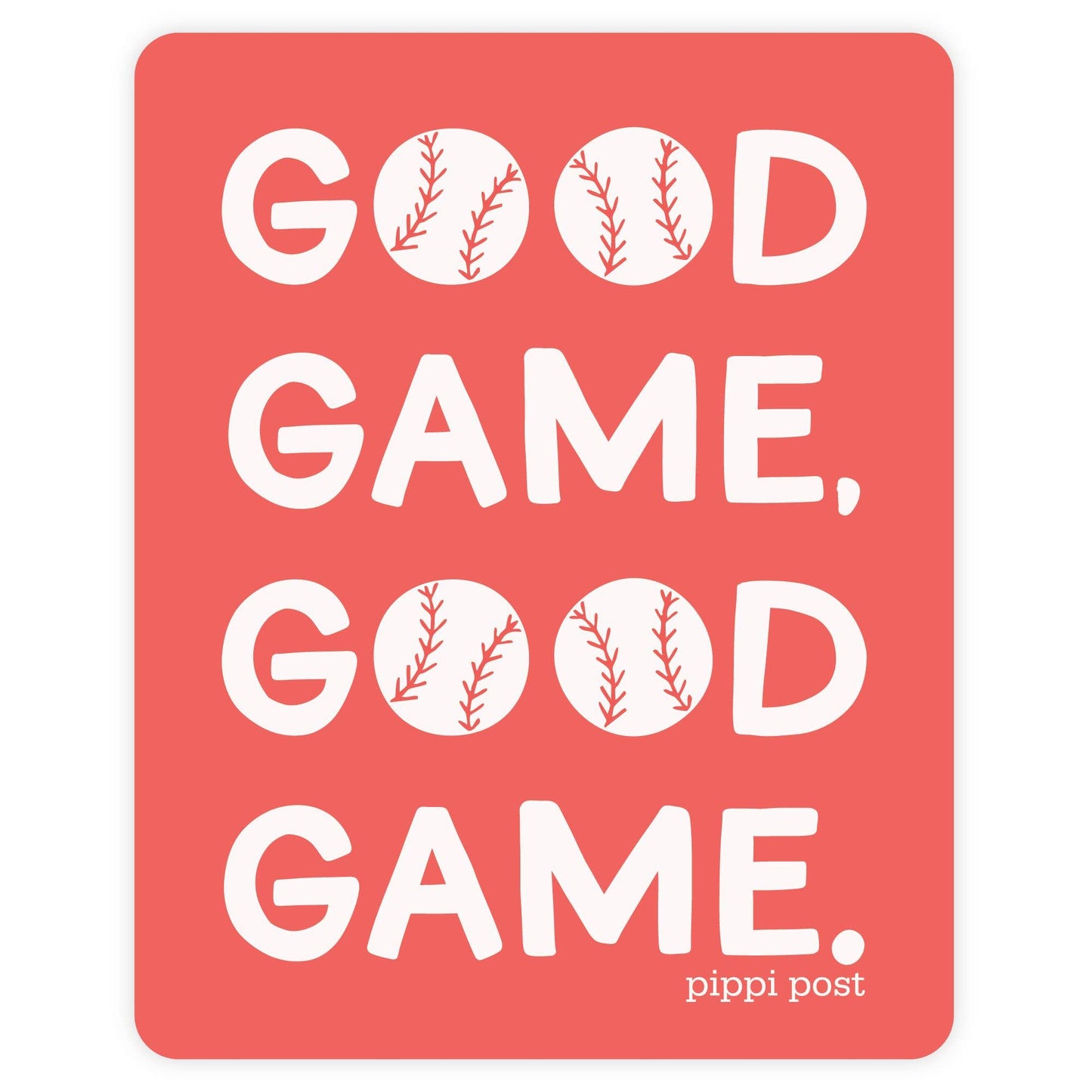 Good Game Baseball Decal Sticker