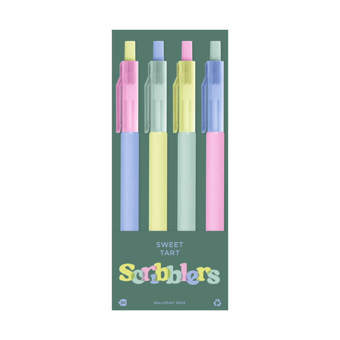 Scribblers Ballpoint Pens: Sweet Tart Scribbler 4 Pack