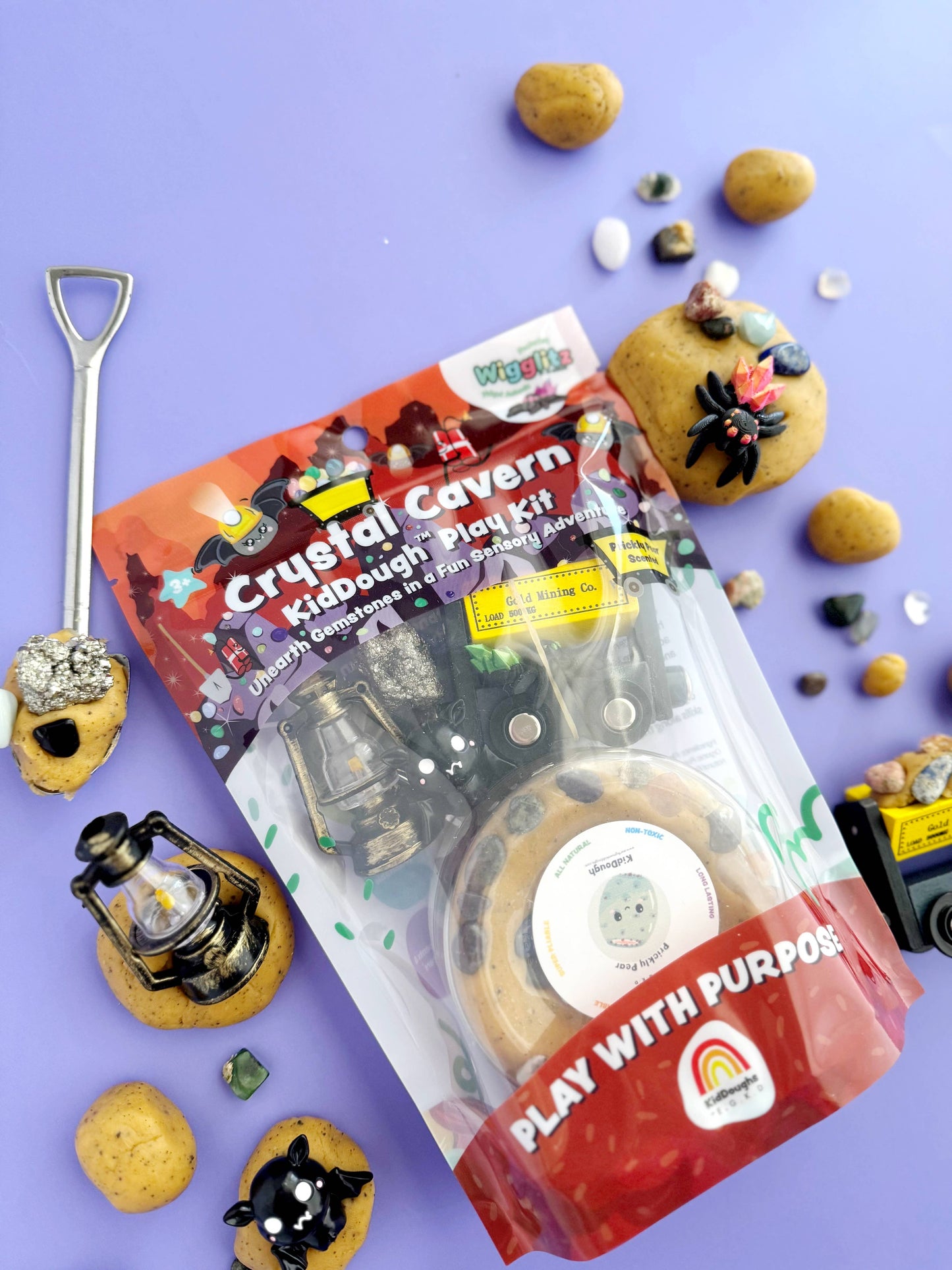 Crystal Cavern All Natural KidDough Play Kit featuring Wigglitz