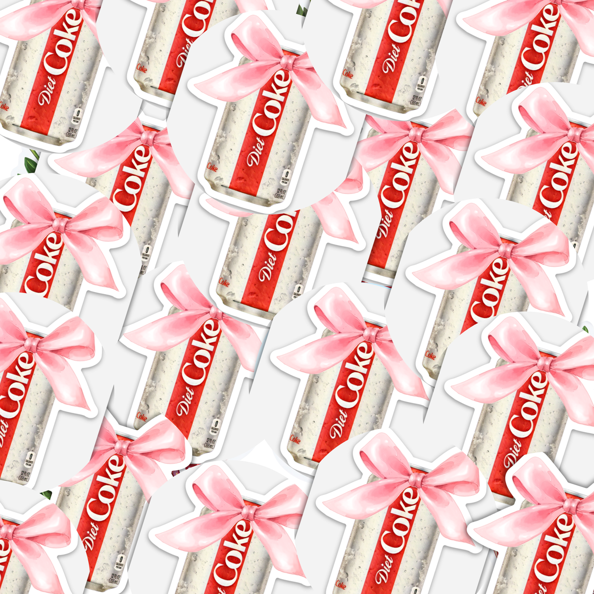 Diet Coke Love Sticker, Bow Design for Journals, Tumblers