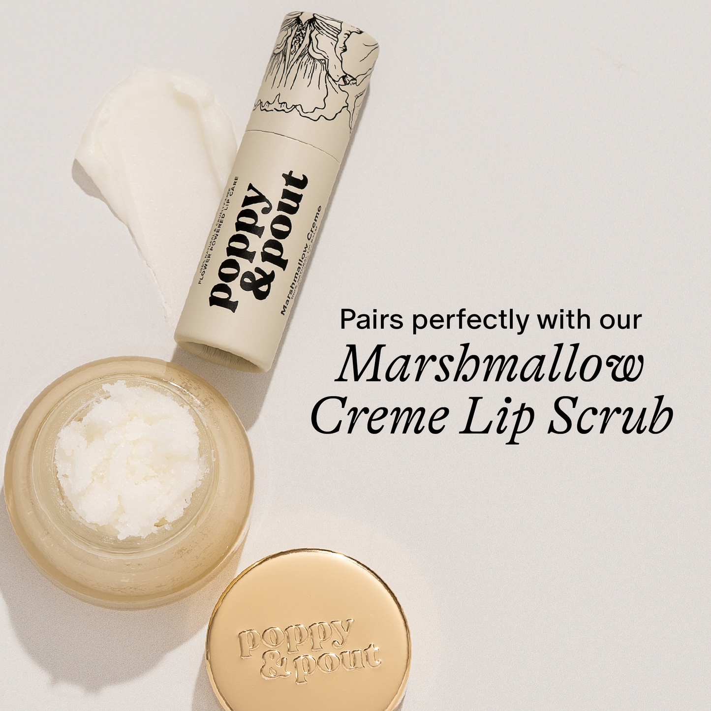Poppy & Pout All Natural Lip Balm: Marshmallow Creme