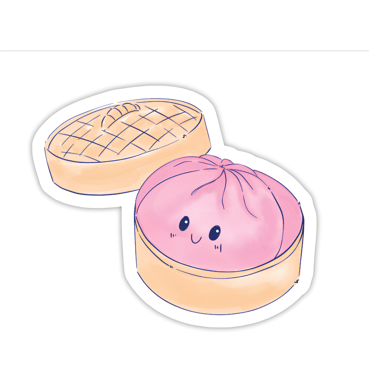 Cute Pink Squishy Dumpling Sticker, Kawaii Squishy Toy Decal
