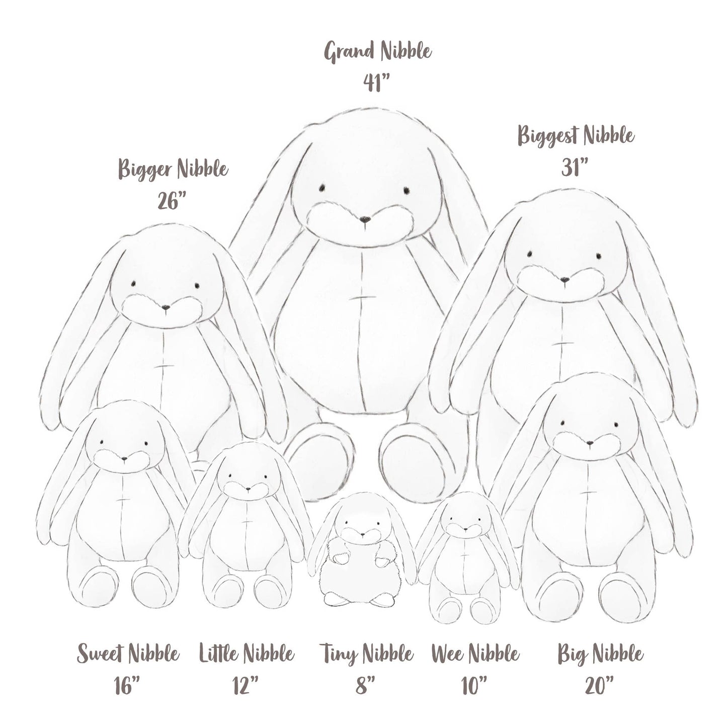 Wee 10" Floppy Nibble Bunny - Black