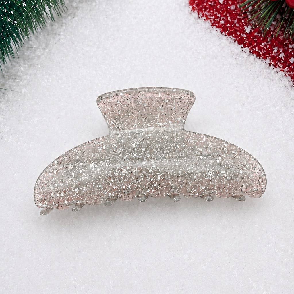 Sparkling Glitter Curved Hair Claw Clips