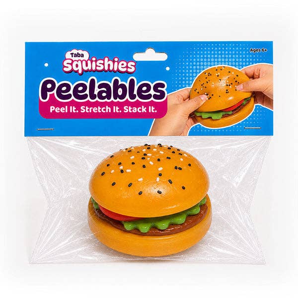 Taba Squishies® Peelables Deluxe Premium Silicone Fidget Toy (1pc) Hamburger