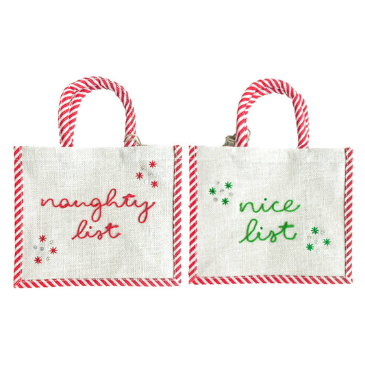 Naughty + Nice  Small Tote (Double Sided Tote)
