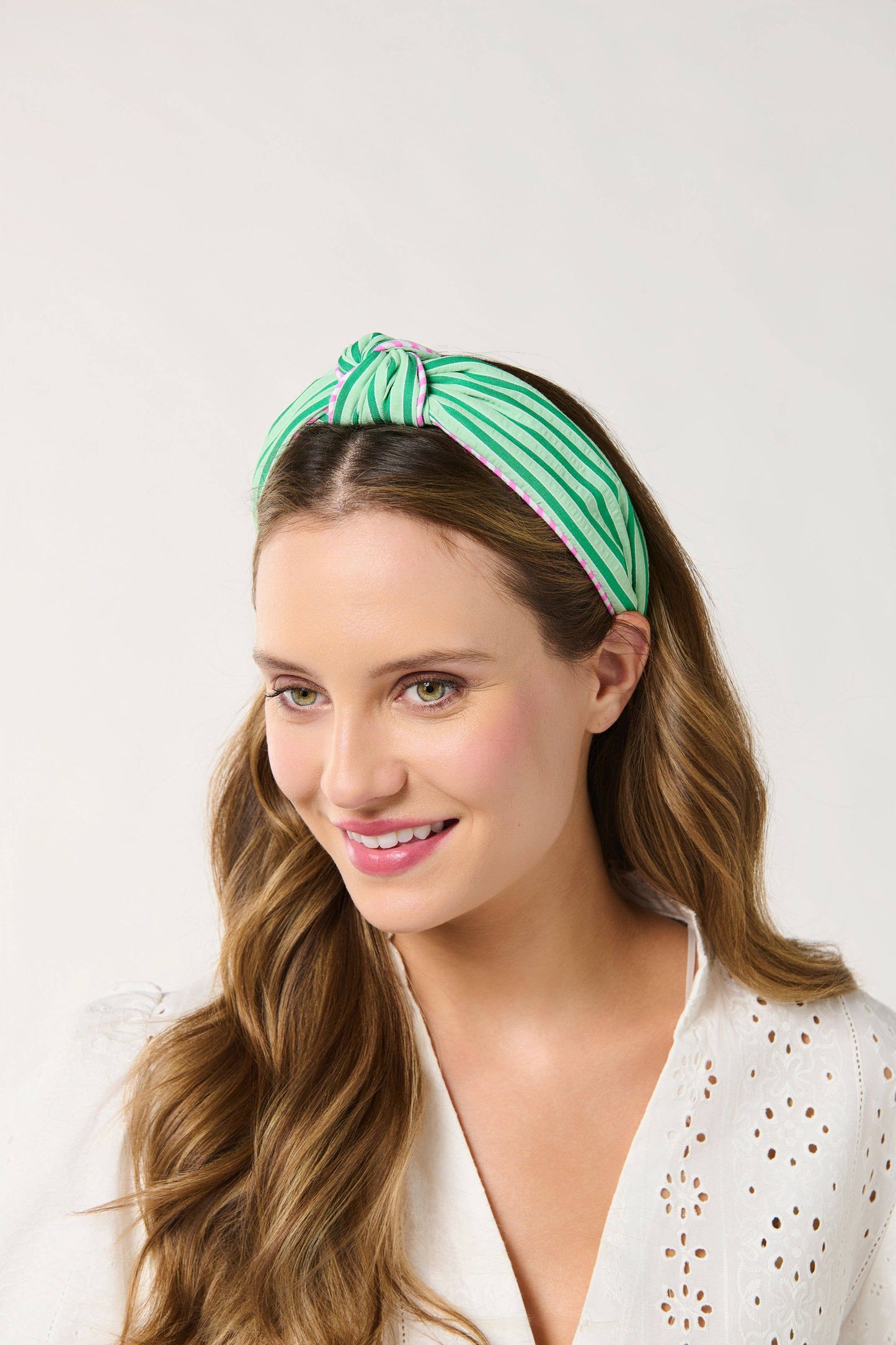 STRIPE KNOTTED HEADBAND: GREEN