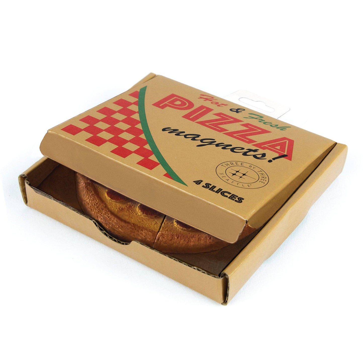 Pizza Magnets with Iconic Packaging: Set of 4