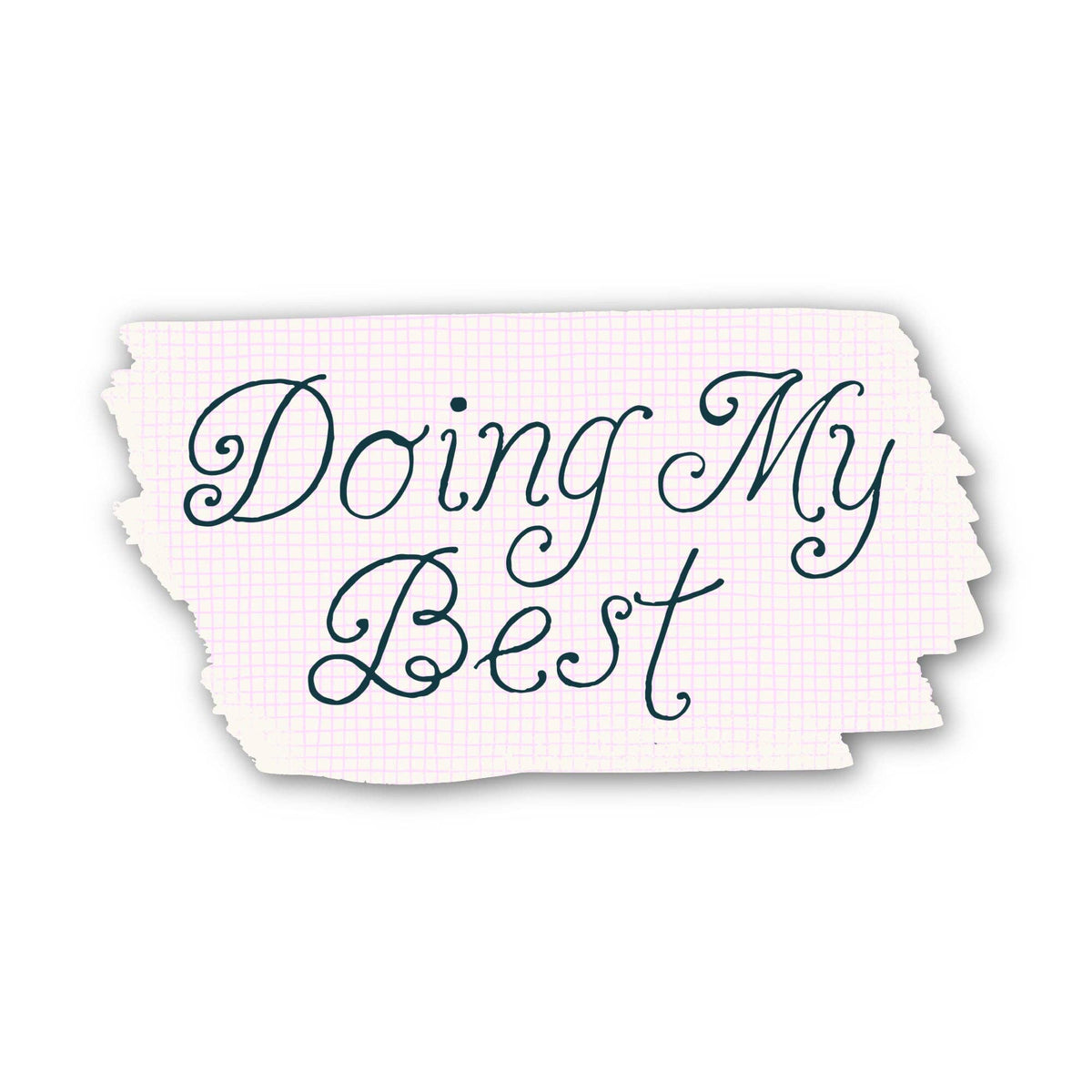 "Doing my best" graph paper sticker