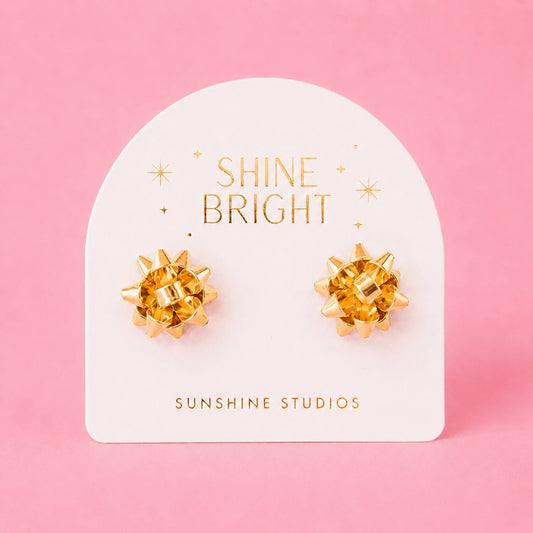 Holiday Bow Earrings | Single | Gold