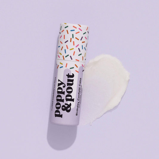 Poppy & Pout All Natural Lip Balm: Birthday Confetti Cake