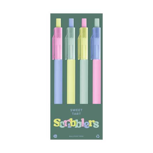 Scribblers Ballpoint Pens: Sweet Tart Scribbler 4 Pack