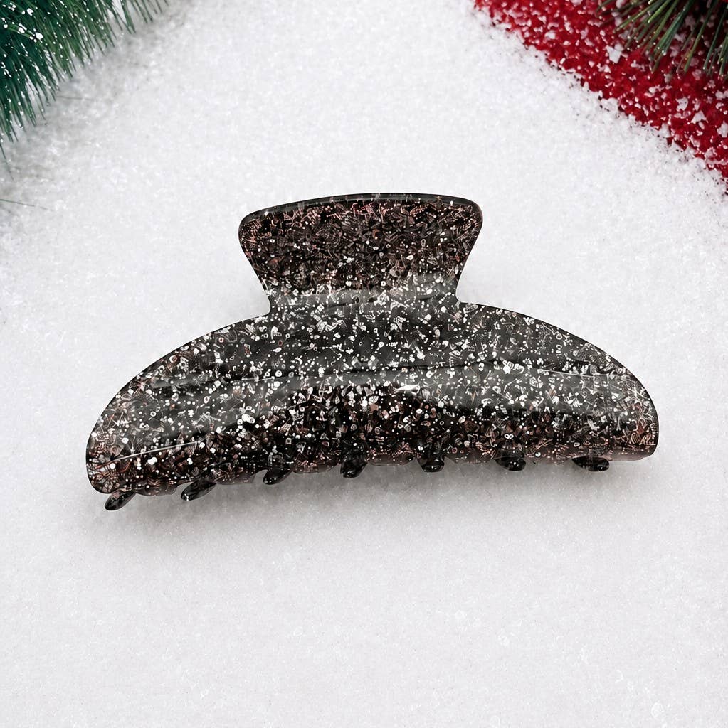 Sparkling Glitter Curved Hair Claw Clips