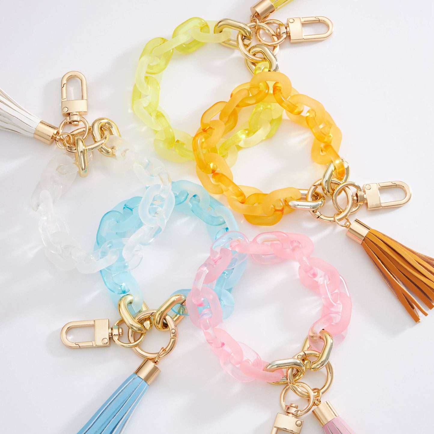Acrylic Chain Tassel Keychain | Bracelet: WHT