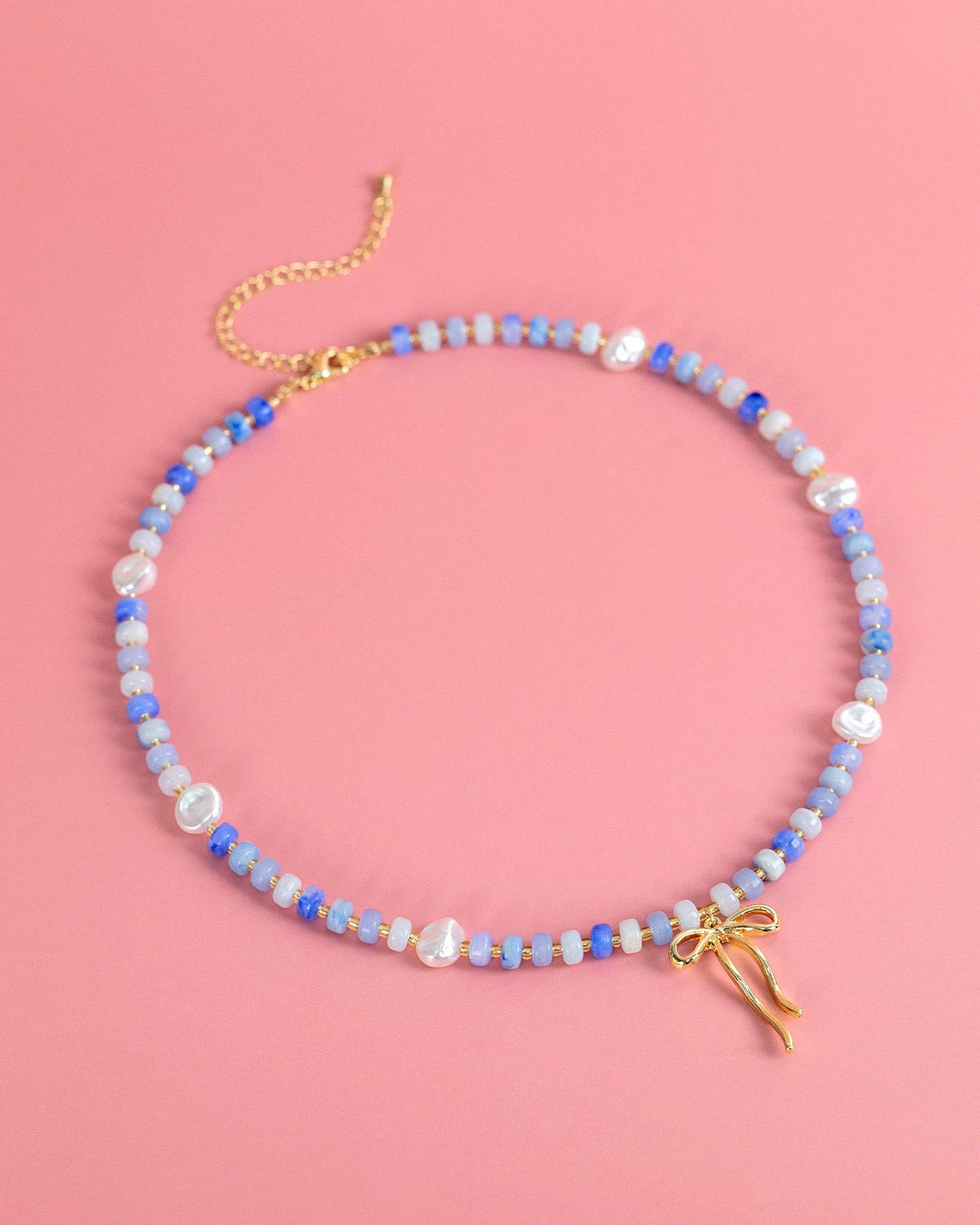 Coquette Bead Pearl Necklace
