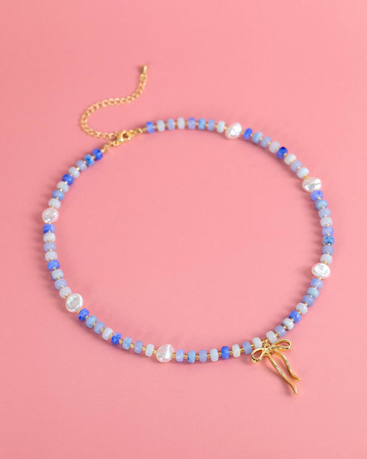 Coquette Bead Pearl Necklace