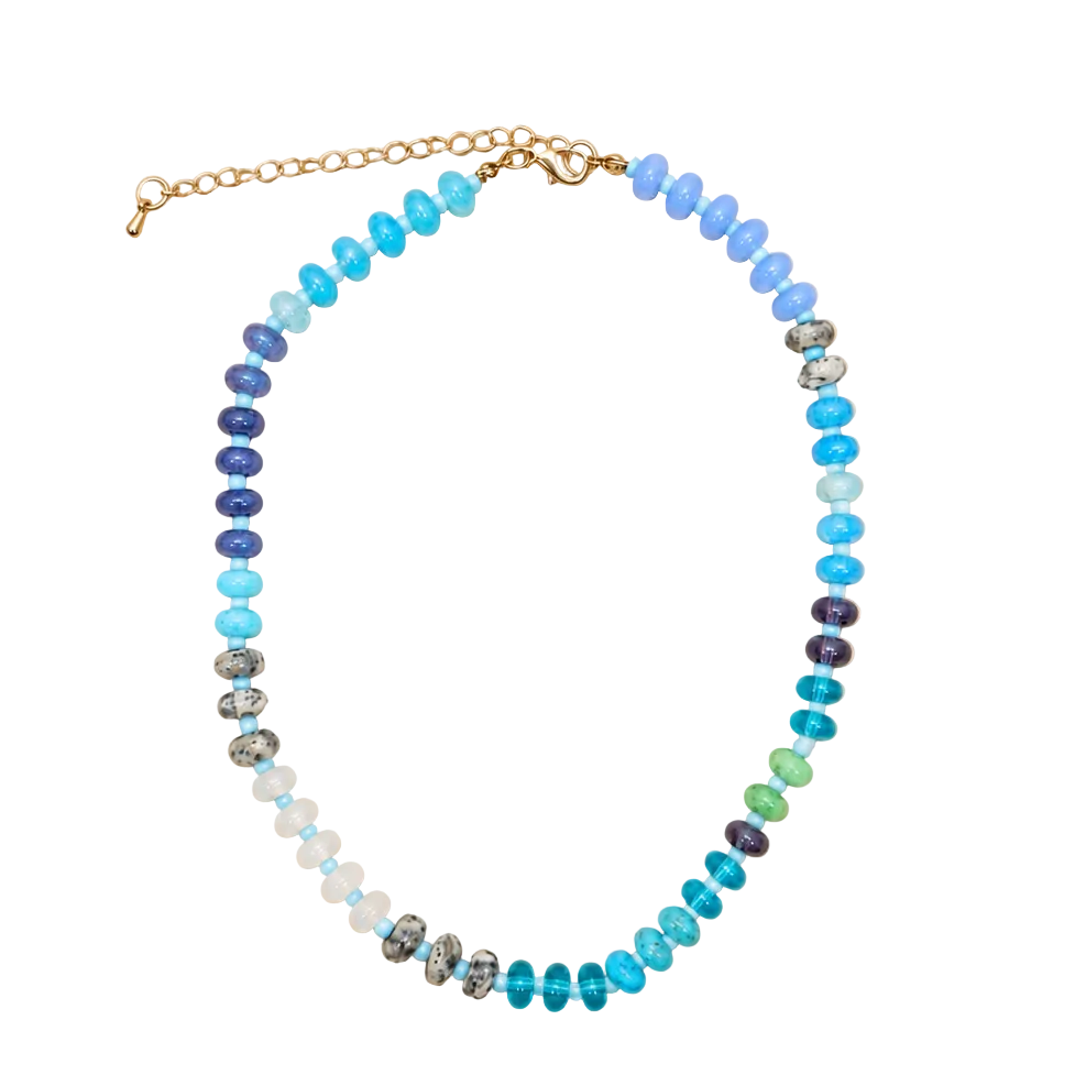Natural Stone Semi-Precious Glass Mixed Necklace