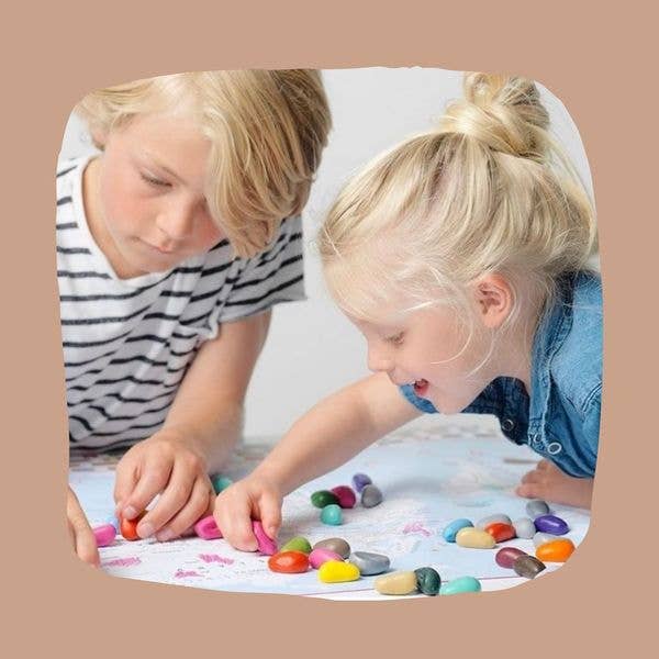 24 Crayon Rocks with Muslin Bag