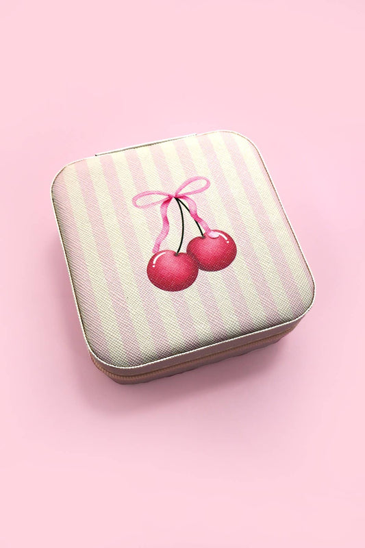 CHERRY JEWELRY ORGANIZER TRAVEL BOX CASE