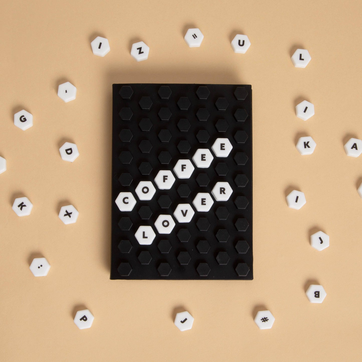 Letterboard Journal Notebook, Black Honeycomb