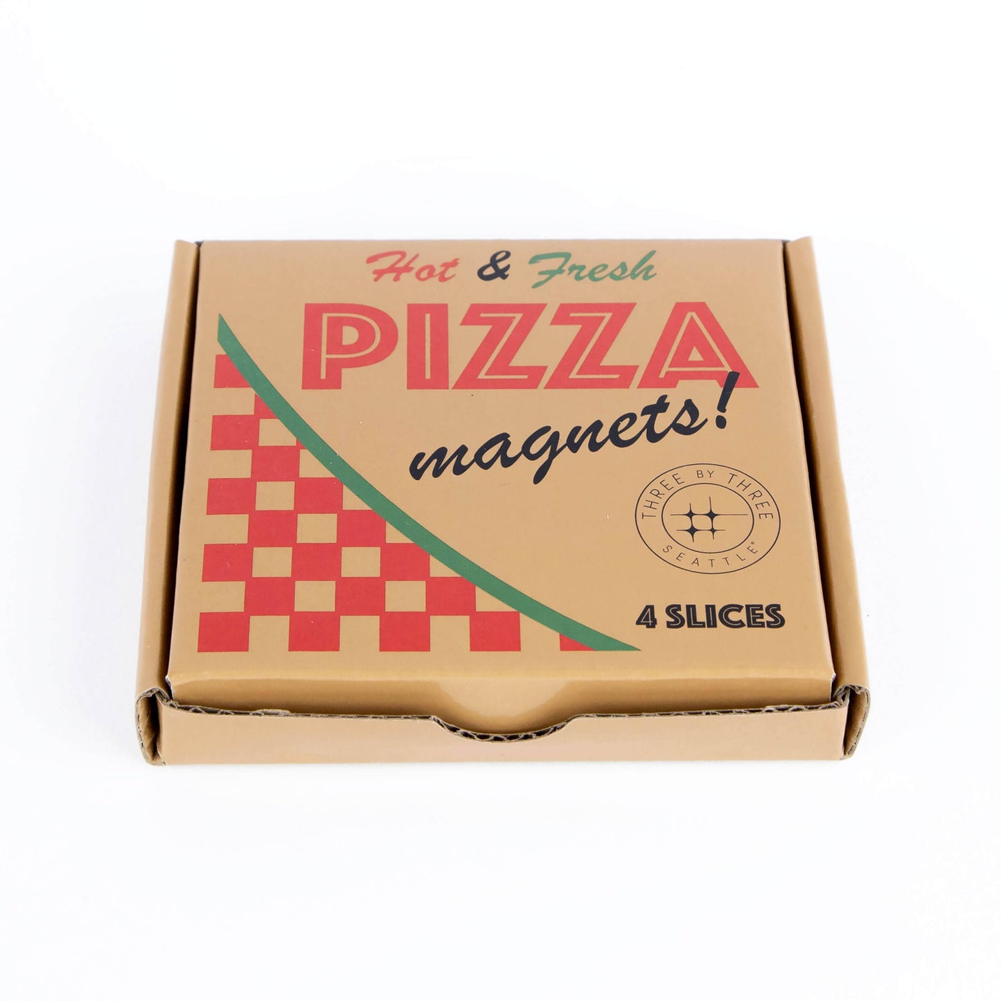 Pizza Magnets with Iconic Packaging: Set of 4