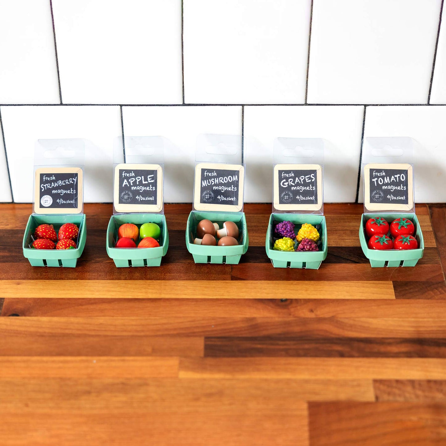 Strawberry Magnets with Iconic Packaging: Set of 4