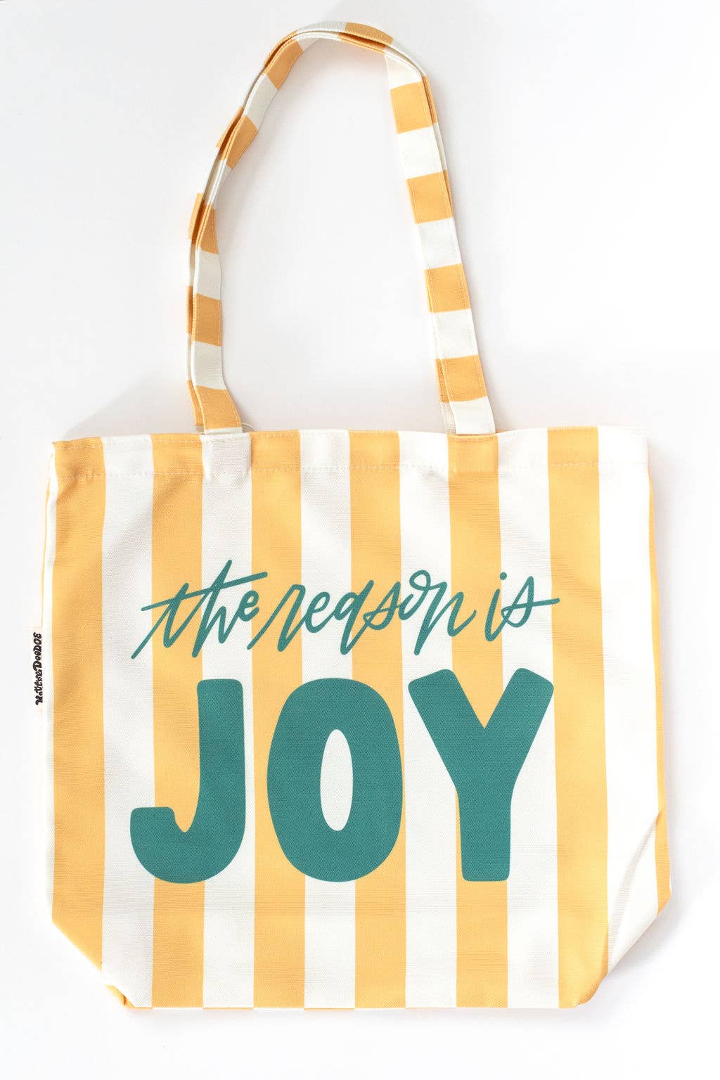The Reason is Joy Yellow Fun Striped Pool Summer Tote Bag