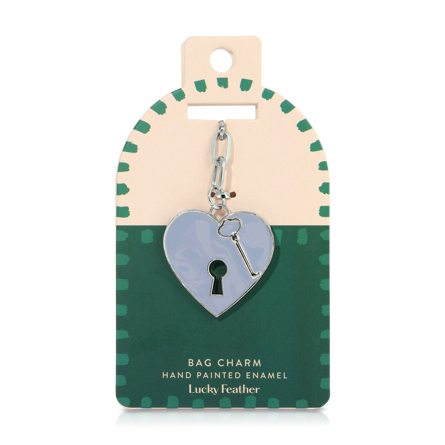 NEW! Enamel Bag Charm / Keychain - Lock and Key