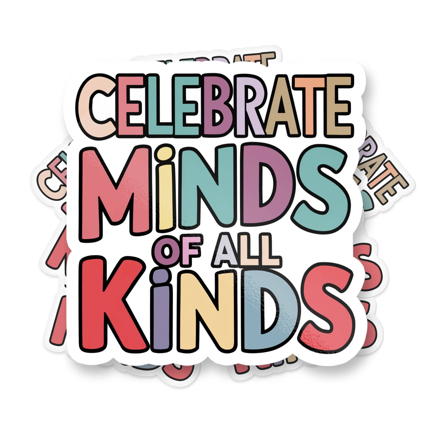 Celebrate Minds Of All Kinds Sticker, Autism Awareness