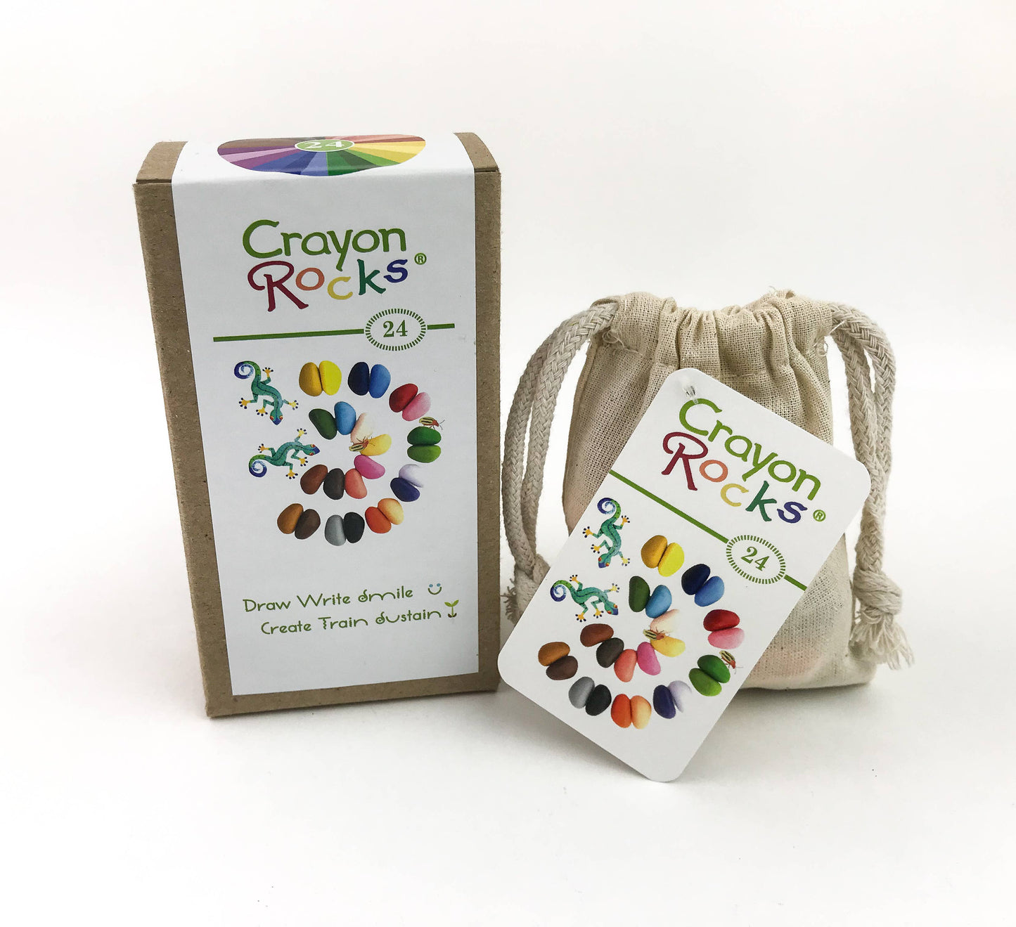 24 Crayon Rocks with Muslin Bag
