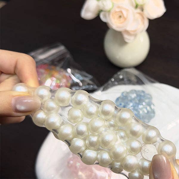 Crunch & Squish Crunchy Squishy Stress Ball Fidget Toy - Pearl