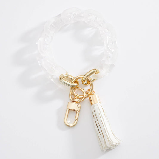 Acrylic Chain Tassel Keychain | Bracelet: WHT