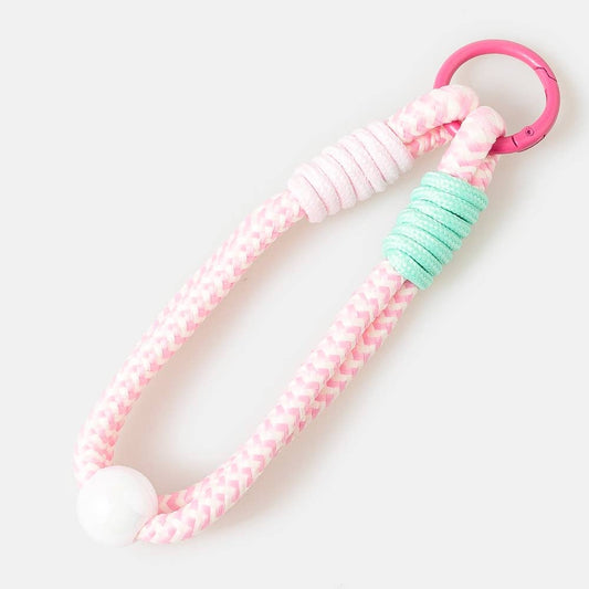 Chevron Pattern Bungee Corda And Bead Bag Charm