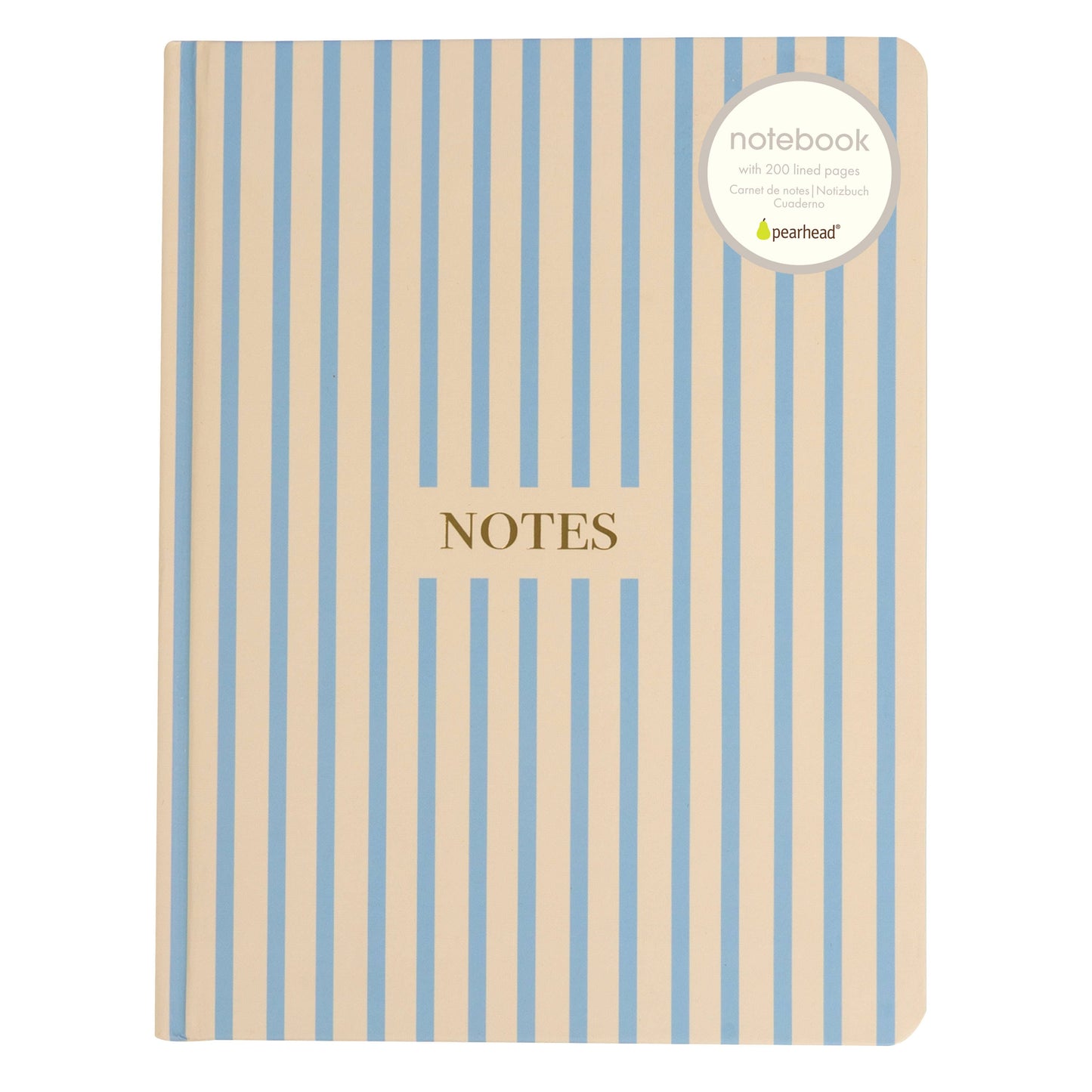 Cream & Blue Stripe Hardcover Journal Notebook 6x8