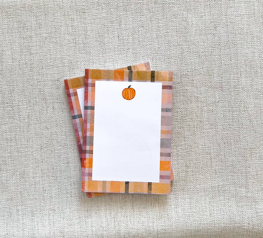 Plaid Pumpkin Notepad