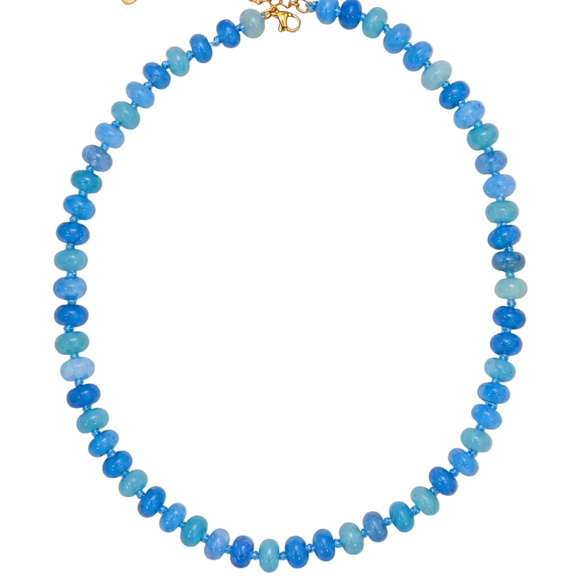 Natural Stone Semi-Precious Glass Mixed Necklace