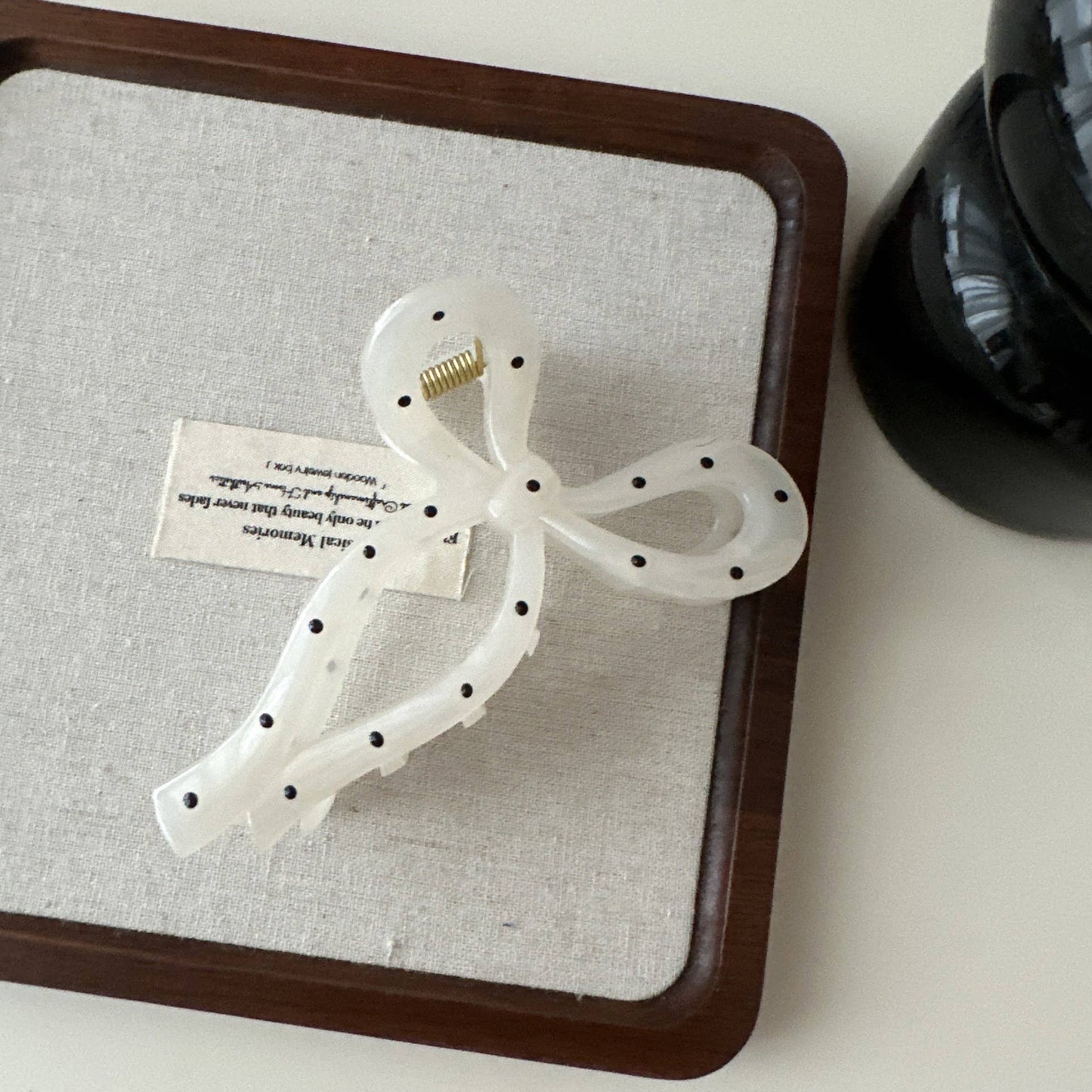 Polka Dot Bow Hair Claw Clips