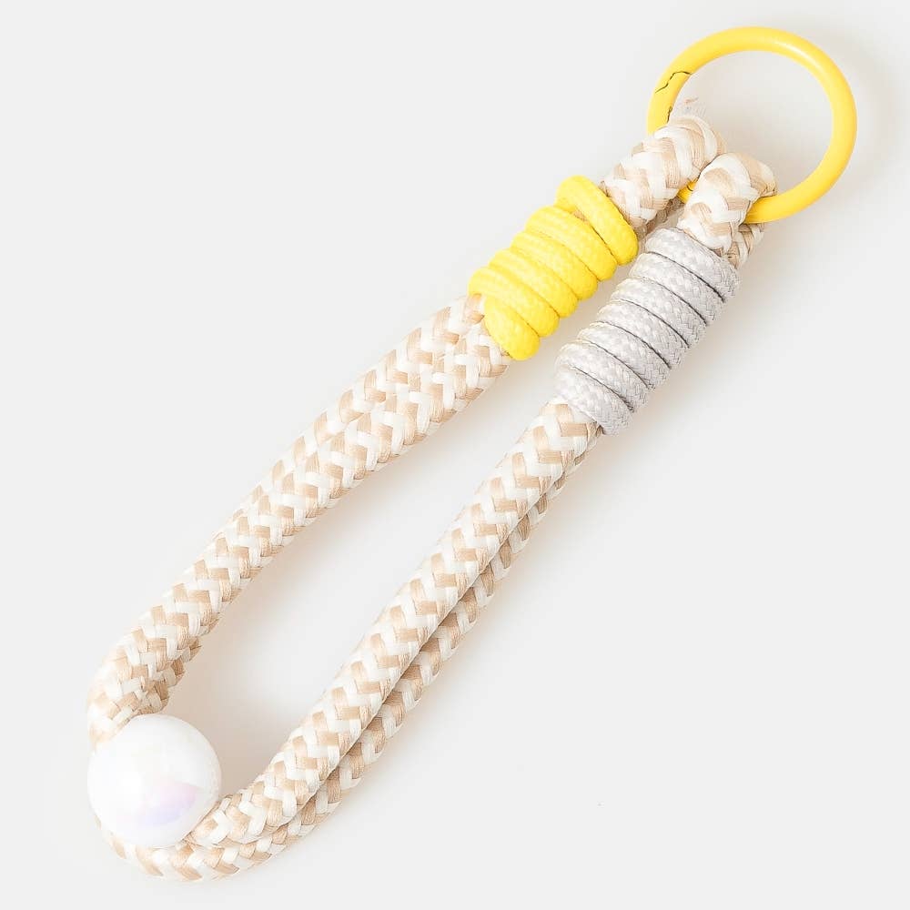 Chevron Pattern Bungee Corda And Bead Bag Charm