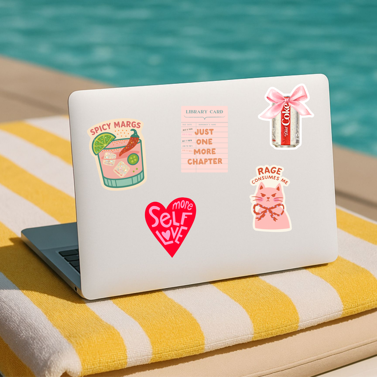 Diet Coke Love Sticker, Bow Design for Journals, Tumblers