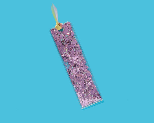 FOR FUN - Bookmark - Purple Confetti + Tie Dye Ribbon