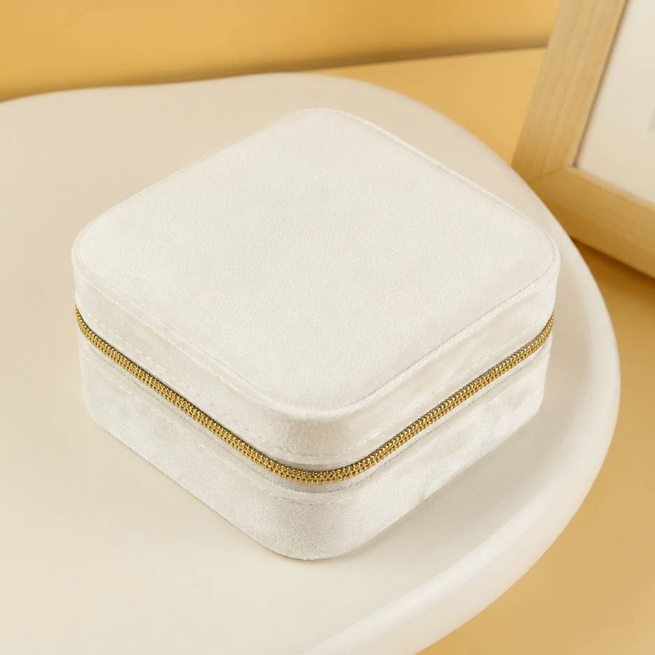 VELVET JEWELRY ORGANIZER TRAVEL BOX CASE