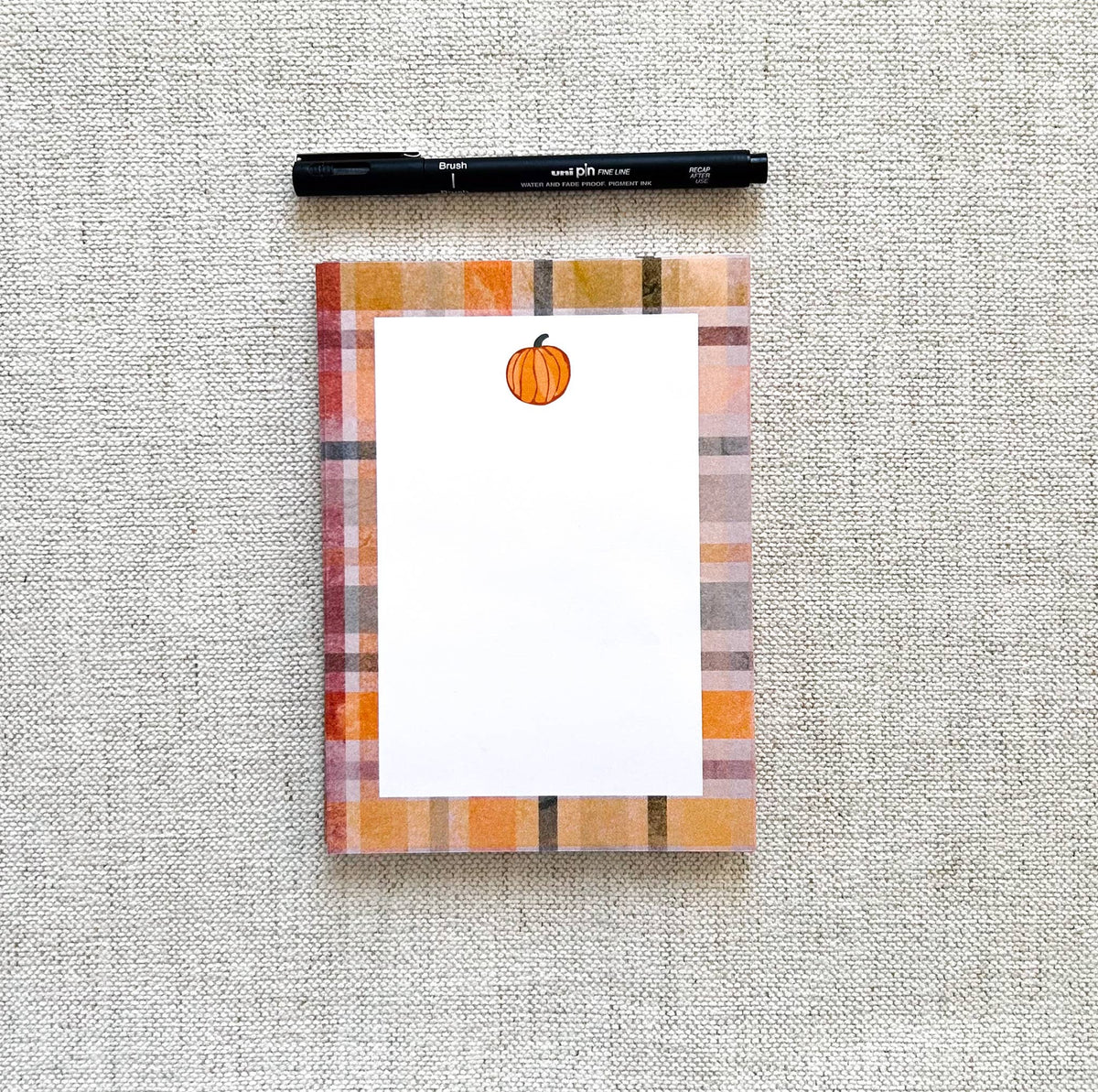 Plaid Pumpkin Notepad