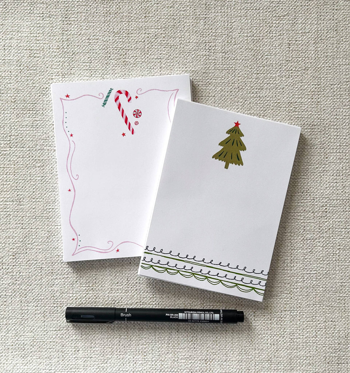 Christmas Candy Cane Notepad