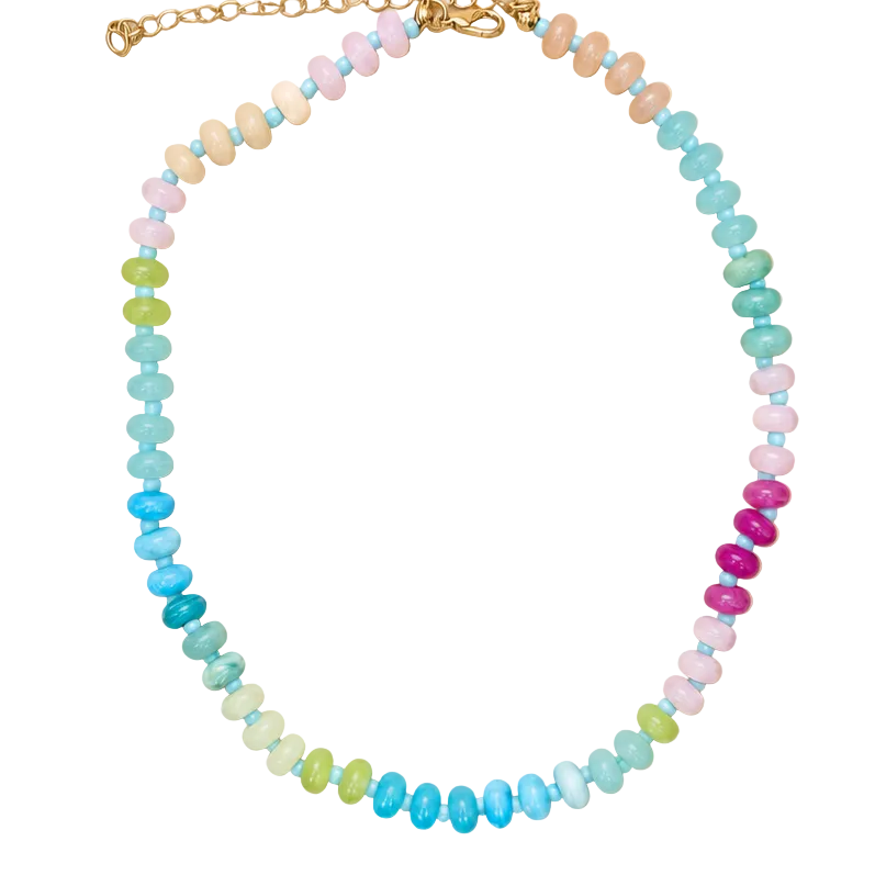 Natural Stone Semi-Precious Glass Mixed Necklace