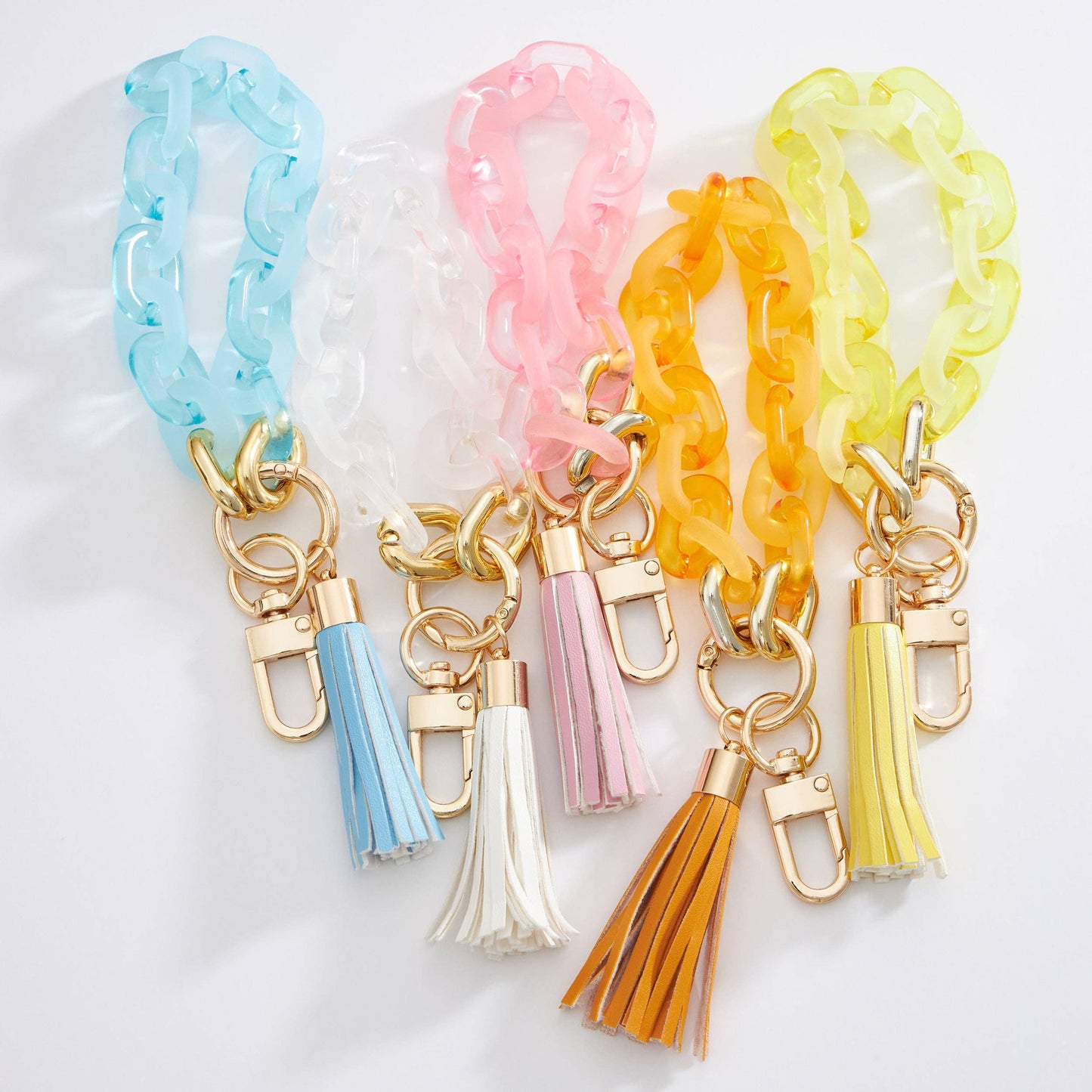 Acrylic Chain Tassel Keychain | Bracelet: WHT