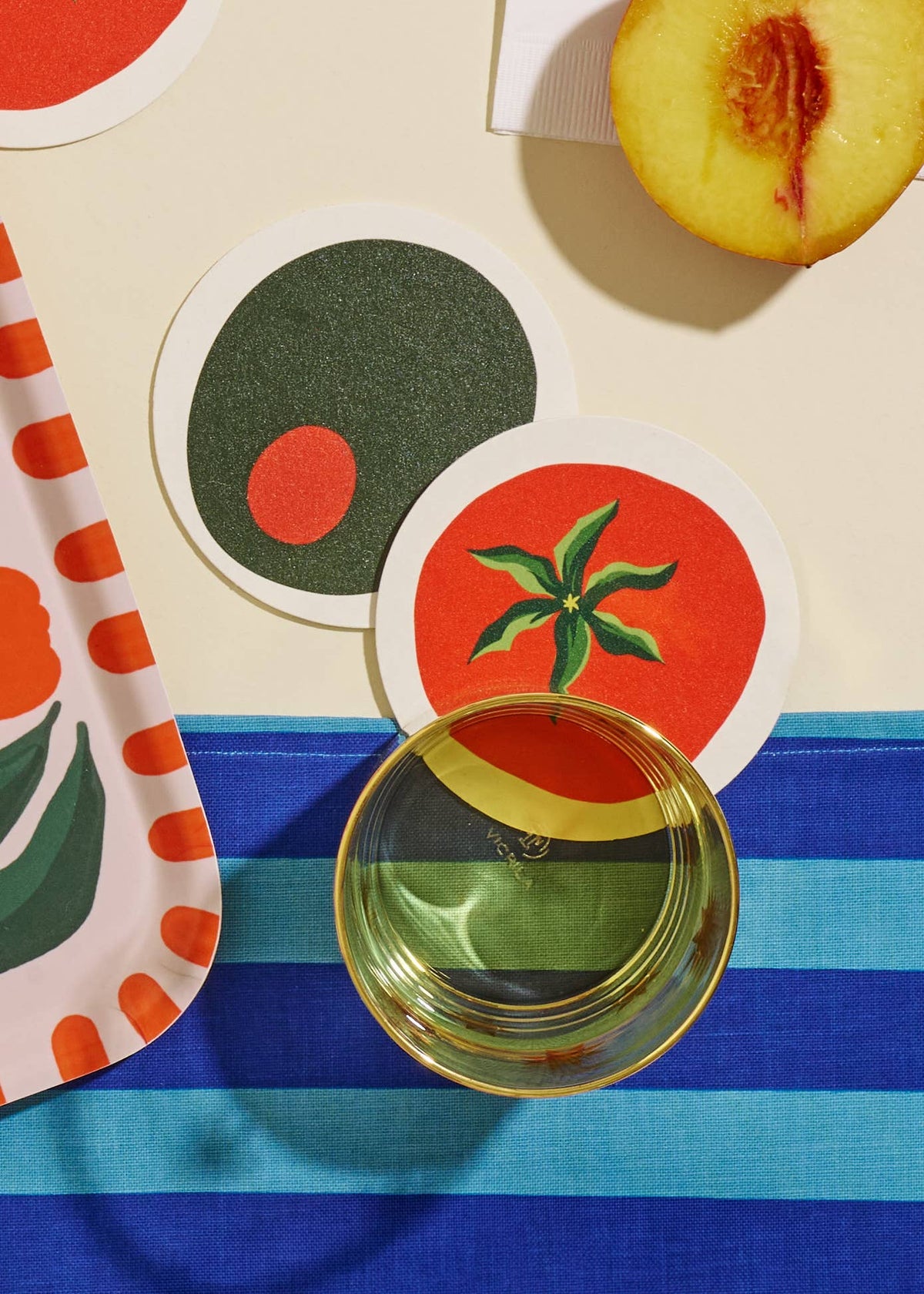 Pimento Olive Coasters - Set of 4