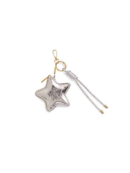 STAR POUCH BAG CHARM/KEY RING: SILVER