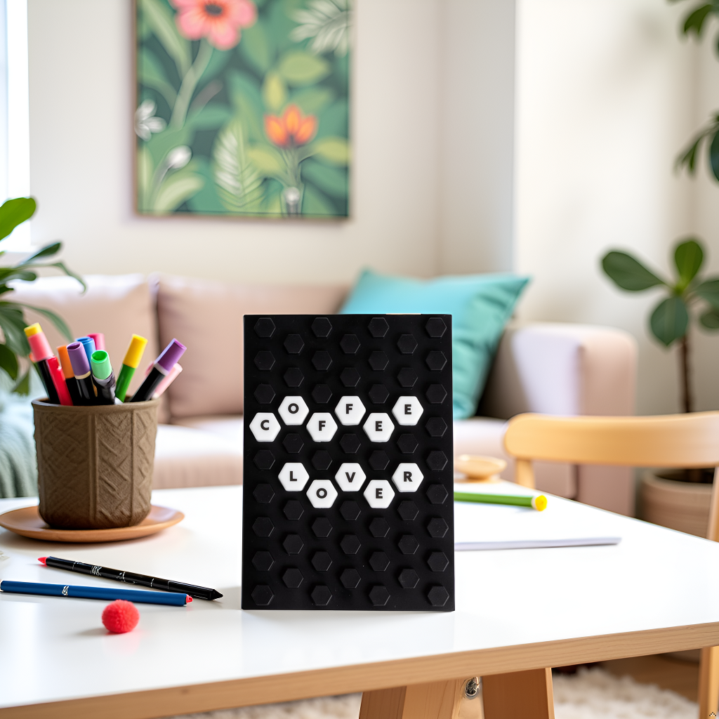 Letterboard Journal Notebook, Black Honeycomb