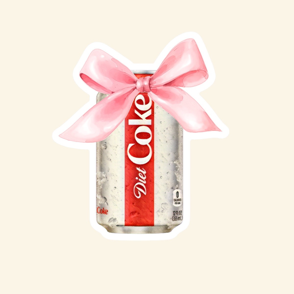 Diet Coke Love Sticker, Bow Design for Journals, Tumblers